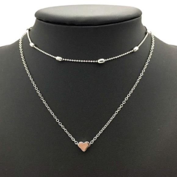 💞 Awesome BoHo heart double layered chain in gold or silver 💕 - Picture 3 of 16